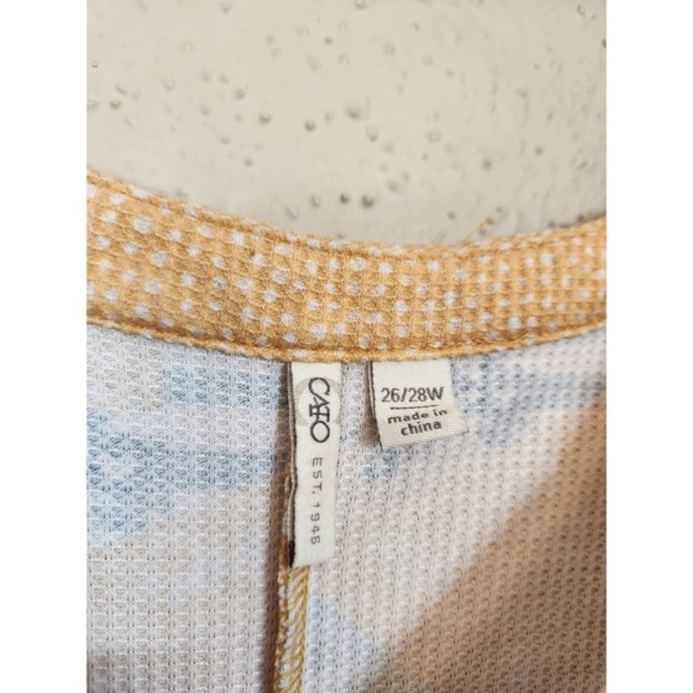 Cato Patchwork Button Detail Pullover Peasant Squ… - image 3